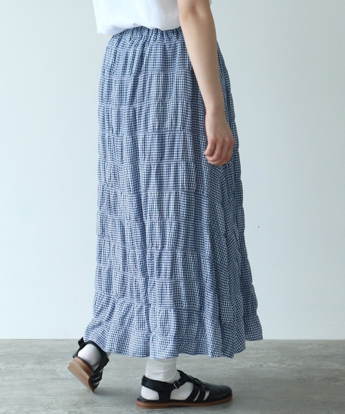 リアル bulle de savon（ビュルデサボン）の「シャーリングドビーCHECK スカート