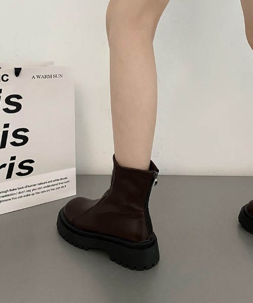 LAC-VERT（ラック・ヴェール）の「ソフトPU厚底ショートブーツ（ブーツ・レディース・ブラック/ダークブラウン・S/L/M）」の16枚目の写真