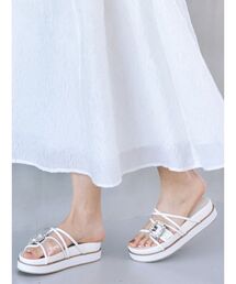 MERCURYDUO | ビジューバイカラークリアサンダル(サンダル)