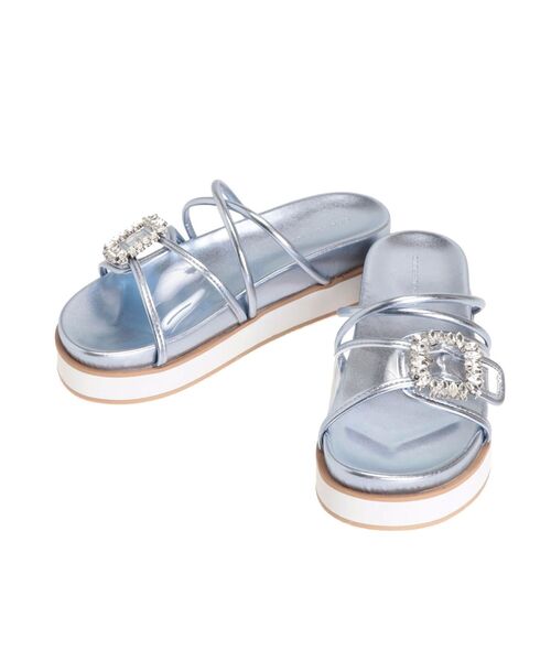 MERCURYDUO（マーキュリーデュオ）の「ビジューバイカラークリアサンダル（サンダル・レディース・ダークブラウン/ベージュ/オフホワイト/シルバー/ブルー/ゴールド/ブラック・38/36）」の5枚目の写真