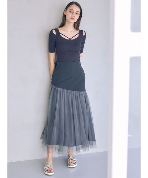 MERCURYDUO（マーキュリーデュオ）の「ビジューバイカラークリアサンダル（サンダル・レディース・ダークブラウン/ベージュ/オフホワイト/シルバー/ブルー/ゴールド/ブラック・38/36）」の15枚目の写真