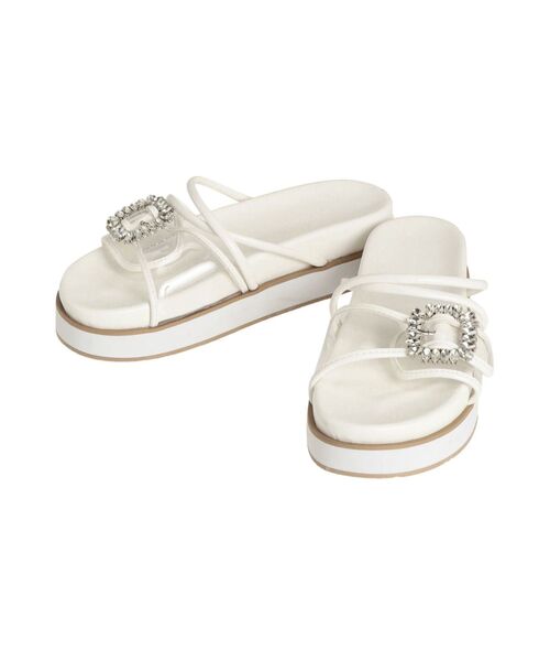 MERCURYDUO（マーキュリーデュオ）の「ビジューバイカラークリアサンダル（サンダル・レディース・ダークブラウン/ベージュ/オフホワイト/シルバー/ブルー/ゴールド/ブラック・38/36）」の22枚目の写真