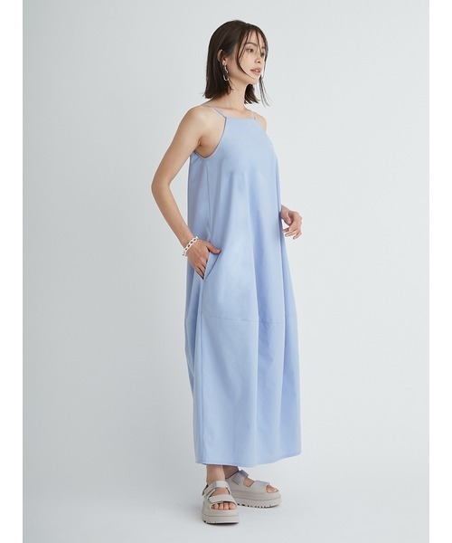 emmi(エミ)の「【emmi atelier】ワッシャーコンビコクーンワンピース(ワンピース・レディース・ブラウン/オフホワイト/ライトブルー・0/1)」の15枚目の写真