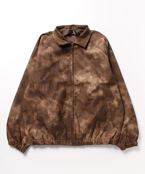 おしゃれスタ(オシャレスタ)の「PUレザージップブルゾン【IR】(ブルゾン・メンズ・ブラック/ブラウン・XL/M/L)」の2枚目の写真