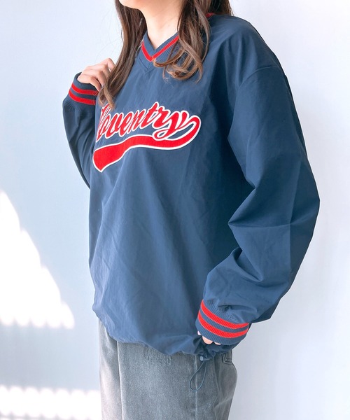 AS KNOW AS plus（アズノゥアズプラス）の「◎リブライン ビッグサイズ ナイロンプルオーバー【UNISEX ITEM】（スウェット・レディース・アイボリー/ネイビー/ブラック/アイボリー系1/パープル系1/ネイビー系1/ブラック系1/ネイビー系2/ブラック系2/レッド系2/ブラック系5/グレー系5/アイボリー系5/マスタード/ホワイト系その他/ブラック系その他/サックスブルー系2/ブラック系7/ホワイト系7/ネイビー系7・FREE）」の14枚目の写真