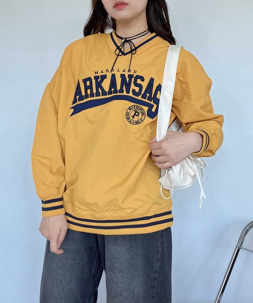 AS KNOW AS plus（アズノゥアズプラス）の「◎リブライン ビッグサイズ ナイロンプルオーバー【UNISEX ITEM】（スウェット・レディース・アイボリー/ネイビー/ブラック/アイボリー系1/パープル系1/ネイビー系1/ブラック系1/ネイビー系2/ブラック系2/レッド系2/ブラック系5/グレー系5/アイボリー系5/マスタード/ホワイト系その他/ブラック系その他/サックスブルー系2/ブラック系7/ホワイト系7/ネイビー系7・FREE）」の19枚目の写真