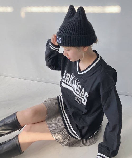 AS KNOW AS plus（アズノゥアズプラス）の「◎リブライン ビッグサイズ ナイロンプルオーバー【UNISEX ITEM】（スウェット・レディース・アイボリー/ネイビー/ブラック/アイボリー系1/パープル系1/ネイビー系1/ブラック系1/ネイビー系2/ブラック系2/レッド系2/ブラック系5/グレー系5/アイボリー系5/マスタード/ホワイト系その他/ブラック系その他/サックスブルー系2/ブラック系7/ホワイト系7/ネイビー系7・FREE）」の4枚目の写真