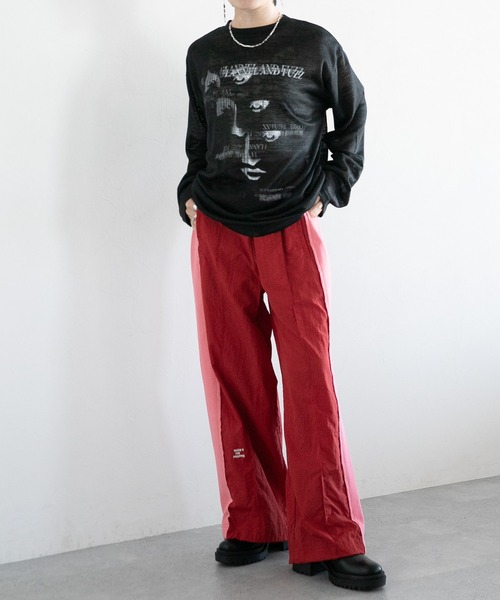 SIGNAL SPORTS（シグナルスポーツ）の「SIGNAL SPORTS/グラフィックデザインシアーロンT（Tシャツ/カットソー・レディース・ホワイト/ブラック/ピンク・FREE）」の17枚目の写真