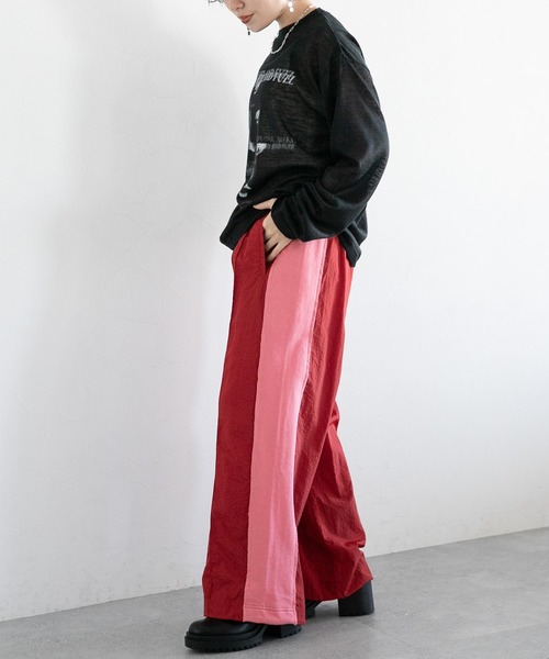 SIGNAL SPORTS（シグナルスポーツ）の「SIGNAL SPORTS/グラフィックデザインシアーロンT（Tシャツ/カットソー・レディース・ホワイト/ブラック/ピンク・FREE）」の18枚目の写真