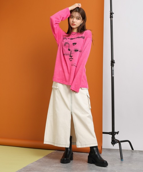 SIGNAL SPORTS（シグナルスポーツ）の「SIGNAL SPORTS/グラフィックデザインシアーロンT（Tシャツ/カットソー・レディース・ホワイト/ブラック/ピンク・FREE）」の11枚目の写真