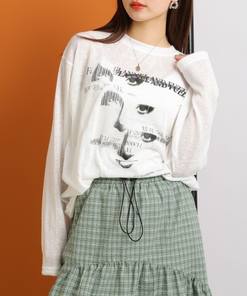 SIGNAL SPORTS（シグナルスポーツ）の「SIGNAL SPORTS/グラフィックデザインシアーロンT（Tシャツ/カットソー・レディース・ホワイト/ブラック/ピンク・FREE）」の6枚目の写真