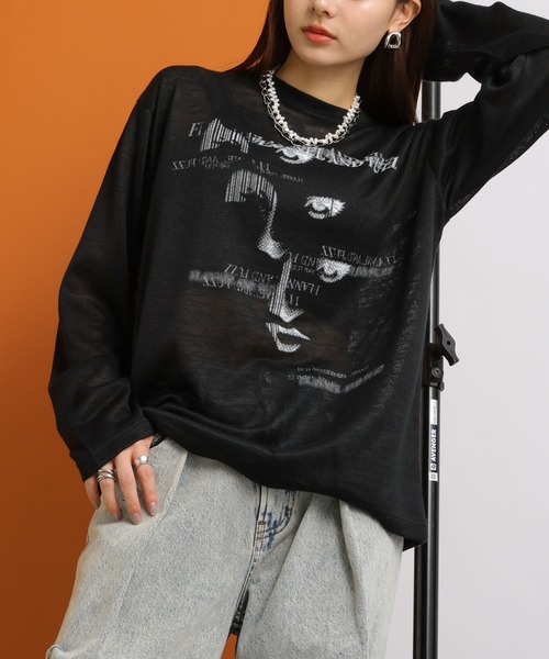 SIGNAL SPORTS（シグナルスポーツ）の「SIGNAL SPORTS/グラフィックデザインシアーロンT（Tシャツ/カットソー・レディース・ホワイト/ブラック/ピンク・FREE）」の10枚目の写真