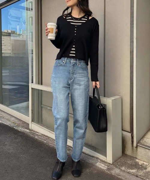 one after another NICE CLAUP(ワンアフターアナザーナイスクラップ)の「【WEB限定商品】アメスリニット×ニットカーディガンセット(アンサンブル・レディース・アイボリー/ブラック・FREE)」の16枚目の写真