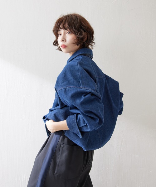 バルーンデニムシャツジャケット【SUM1 STYLE(スミスタイル