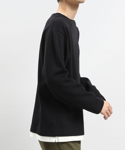 GLOBAL WORK Smile Seed Store(グローバルワーク スマイルシードストア)の「ダブルフェイスボートネック長袖/984197(Tシャツ/カットソー・メンズ・ネイビー/ベージュ/ブラック・SMALL/X-LARGE/MEDIUM/LARGE)」の18枚目の写真