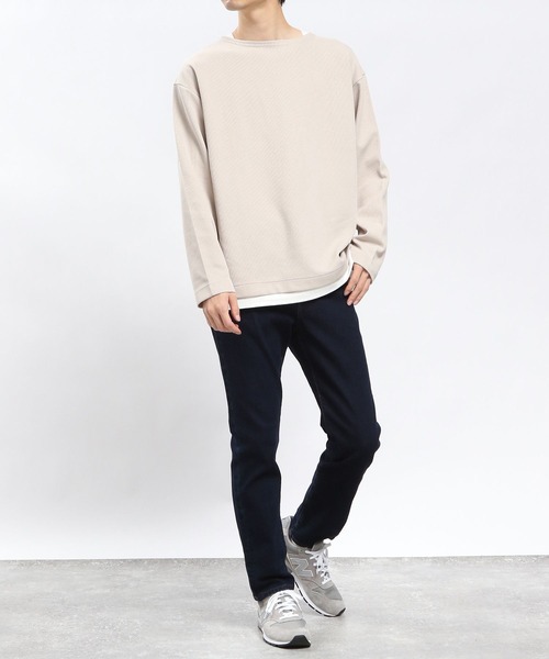 GLOBAL WORK Smile Seed Store(グローバルワーク スマイルシードストア)の「ダブルフェイスボートネック長袖/984197(Tシャツ/カットソー・メンズ・ネイビー/ベージュ/ブラック・SMALL/X-LARGE/MEDIUM/LARGE)」の22枚目の写真