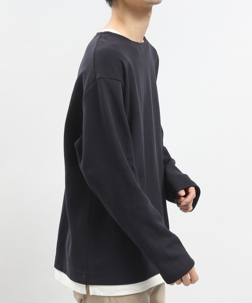 GLOBAL WORK Smile Seed Store(グローバルワーク スマイルシードストア)の「ダブルフェイスボートネック長袖/984197(Tシャツ/カットソー・メンズ・ネイビー/ベージュ/ブラック・SMALL/X-LARGE/MEDIUM/LARGE)」の5枚目の写真