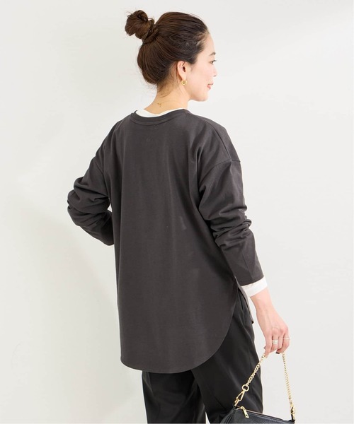 B.C STOCK(ベーセーストック)の「《追加3》裾ラウンドロンTEE(Tシャツ/カットソー・レディース・ホワイト/ブラック系その他/ブラック・FREE)」の9枚目の写真
