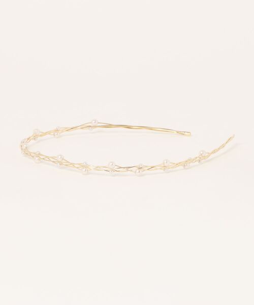 Three Four Time（ｽﾘｰﾌｫｰﾀｲﾑ）の「マットメタルパールカチューシャ【結婚式/パーティ/フォーマル/デイリー】（カチューシャ・レディース・シルバー/ゴールド・FREE）」の3枚目の写真