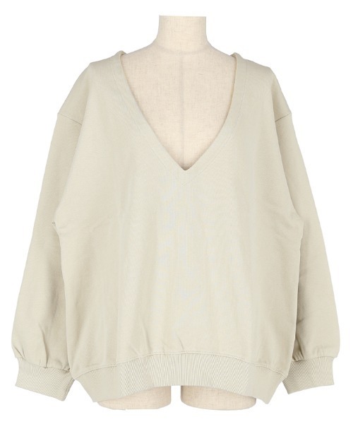 coca(coca)(コカ)の「【WEB限定セール】Vネックコットンスウェット(スウェット・レディース・アイボリー/ライトベージュ・L/M)」の6枚目の写真