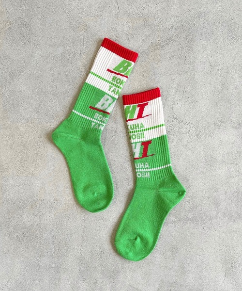 MARKEY'S(マーキーズ)の「【BOKU HA TANOSII】BHTロゴソックス/19-21cm(ソックス/靴下・キッズ・イエロー/ブルー/グリーン・19-21cm)」の1枚目の写真
