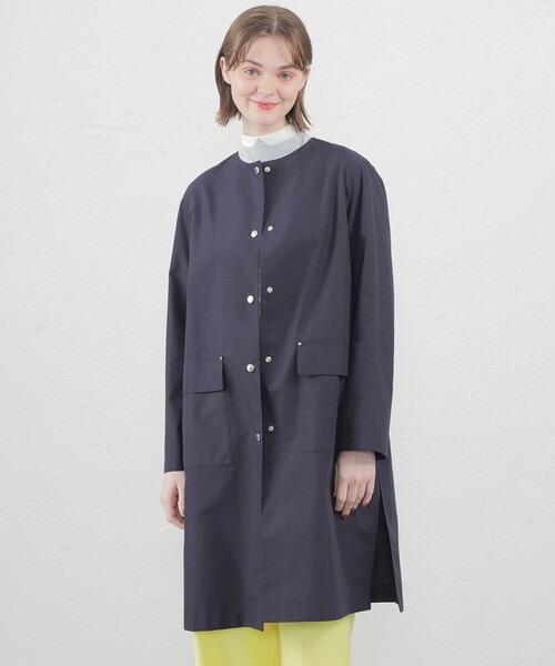 MACKINTOSH PHILOSOPHY（ﾏｯｷﾝﾄｯｼｭ ﾌｨﾛｿﾌｨｰ）の「【DAWLEY(ドーリー)】（ノーカラーコート・レディース・カーキ/ダークネイビー/ホワイト系その他/ベージュ・40/38/36）」の4枚目の写真