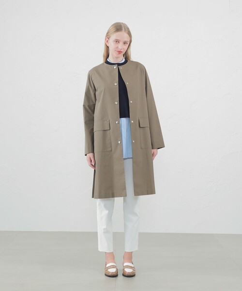 MACKINTOSH PHILOSOPHY（ﾏｯｷﾝﾄｯｼｭ ﾌｨﾛｿﾌｨｰ）の「【DAWLEY(ドーリー)】（ノーカラーコート・レディース・カーキ/ダークネイビー/ホワイト系その他/ベージュ・40/38/36）」の8枚目の写真