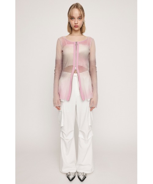 SLY（スライ）の「WOVEN FLARE CARGO PT ウーヴン フレア カーゴ パンツ（カーゴパンツ・レディース・ホワイト/ブラック・2/1）」の3枚目の写真