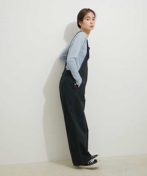 le cercle ADAM ET ROPE'（ルセルクルアダムエロペ）の「オーバーオール（サロペット/オーバーオール・レディース・ベージュ/ブラック・FREE）」の4枚目の写真