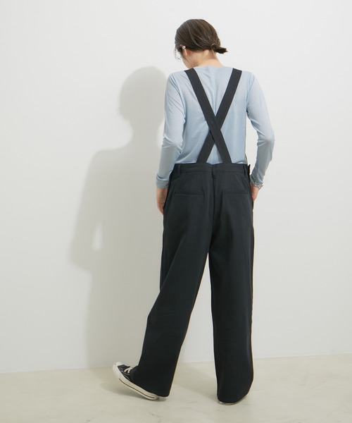 le cercle ADAM ET ROPE'（ルセルクルアダムエロペ）の「オーバーオール（サロペット/オーバーオール・レディース・ベージュ/ブラック・FREE）」の5枚目の写真