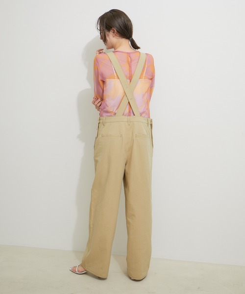 le cercle ADAM ET ROPE'（ルセルクルアダムエロペ）の「オーバーオール（サロペット/オーバーオール・レディース・ベージュ/ブラック・FREE）」の8枚目の写真