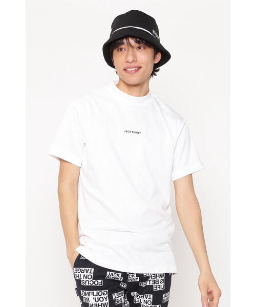 Jack Bunny!!(ジャックバニー)の「【Jack Bunny!!】ロゴジャガード 半袖モックネックカットソー(Tシャツ/カットソー・メンズ・ブラック/ベージュ/イエロー/ホワイト・MEDIUM/LARGE/X-LARGE)」の2枚目の写真