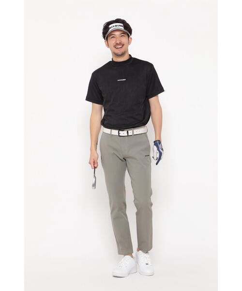 Jack Bunny!!(ジャックバニー)の「【Jack Bunny!!】ロゴジャガード 半袖モックネックカットソー(Tシャツ/カットソー・メンズ・ブラック/ベージュ/イエロー/ホワイト・MEDIUM/LARGE/X-LARGE)」の3枚目の写真