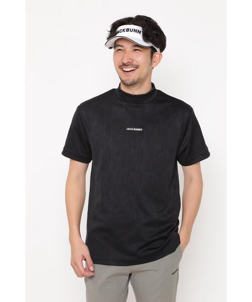 Jack Bunny!!(ジャックバニー)の「【Jack Bunny!!】ロゴジャガード 半袖モックネックカットソー(Tシャツ/カットソー・メンズ・ブラック/ベージュ/イエロー/ホワイト・MEDIUM/LARGE/X-LARGE)」の5枚目の写真