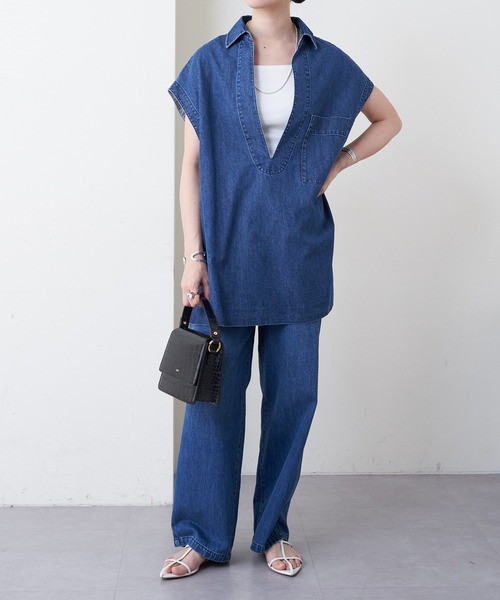 SHENERY（シーナリー）の「ペインターデニムパンツ（デニムパンツ・レディース・ブラック/ブルー・36/38）」の16枚目の写真