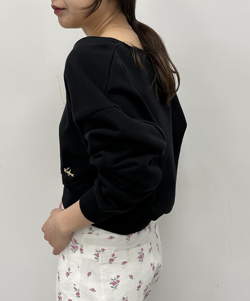 U by SPICK&SPAN(ユーバイスピックアンドスパン)の「プレート裏毛プルオーバー(スウェット・レディース・ブラック/アイボリー/ピンク系その他・FREE)」の2枚目の写真