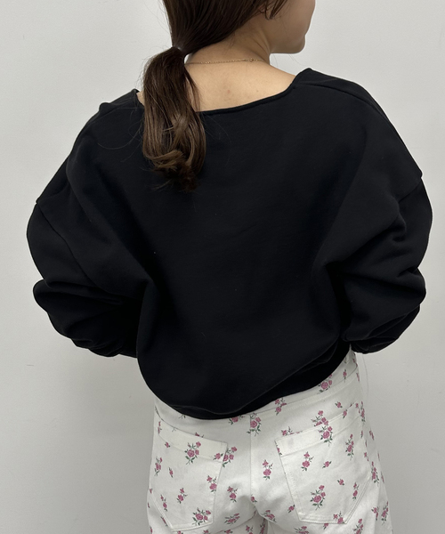 U by SPICK&SPAN(ユーバイスピックアンドスパン)の「プレート裏毛プルオーバー(スウェット・レディース・ブラック/アイボリー/ピンク系その他・FREE)」の10枚目の写真
