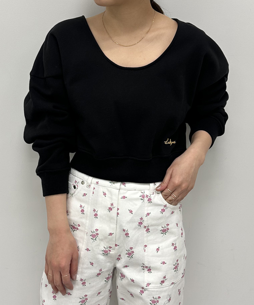U by SPICK&SPAN(ユーバイスピックアンドスパン)の「プレート裏毛プルオーバー(スウェット・レディース・ブラック/アイボリー/ピンク系その他・FREE)」の9枚目の写真