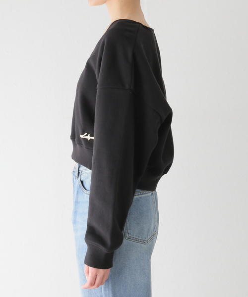 U by SPICK&SPAN(ユーバイスピックアンドスパン)の「プレート裏毛プルオーバー(スウェット・レディース・ブラック/アイボリー/ピンク系その他・FREE)」の4枚目の写真