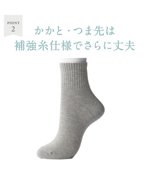 BODY WILD(ボディーワイルド)の「BODY WILD/ボディワイルド 靴下 Tough タフ アーチサポート(ソックス/靴下・メンズ・ホワイト/グレー/ブラック/ネイビー・25-27CM)」の6枚目の写真