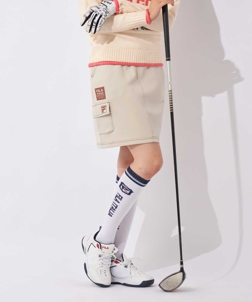 FILA GOLF(フィラゴルフ )の「【FILA GOLF/フィラゴルフ】レディースダンボールニットスカート ゴルフ(スカート・レディース・ブラック/ブラウン/ライトグレー・MEDIUM/LARGE/SMALL)」の3枚目の写真