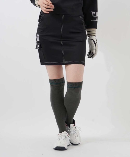 FILA GOLF(フィラゴルフ )の「【FILA GOLF/フィラゴルフ】レディースダンボールニットスカート ゴルフ(スカート・レディース・ブラック/ブラウン/ライトグレー・MEDIUM/LARGE/SMALL)」の2枚目の写真