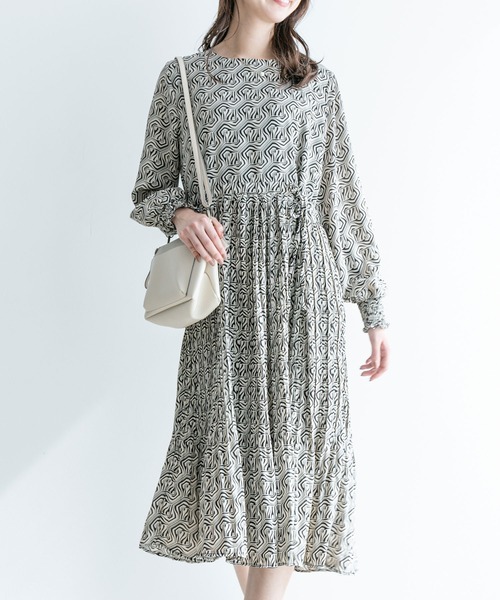 【セール】アート柄ギャザーワンピース（ワンピース）｜Jayro（ジャイロ）