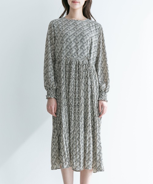 【セール】アート柄ギャザーワンピース（ワンピース）｜Jayro（ジャイロ）