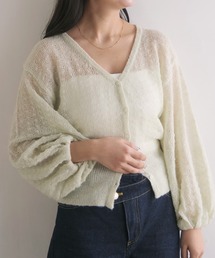 muguet | short sheer knit cardigan(カーディガン/ボレロ)