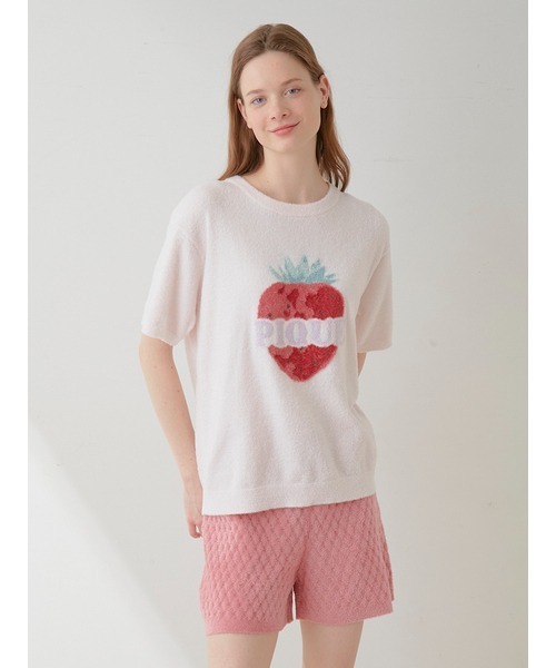 gelato pique（ジェラートピケ）の「スムーズィーフルーツジャガードプルオーバー&ショートパンツセット（ルームウェア/パジャマ・レディース・グリーン/イエロー/ピンク・FREE）」の18枚目の写真