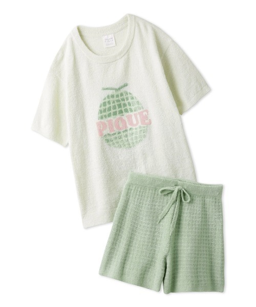 ジェラートピケ スムーズィーフルーツジャガードプルオーバー　パンツ　上下セット gelato pique（ジェラートピケ）の「スムーズィーフルーツジャガード