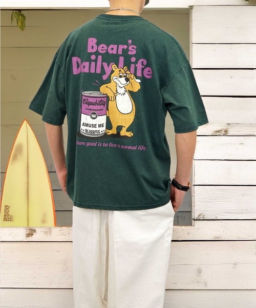 Burner(バーナー)の「【GROOVY STORE】オーバーサイズ スノーウォッシュ加工 レトロ Tシャツ(Tシャツ/カットソー・メンズ・ブラック/ブラック系その他2/ブラック系その他3/ダークグリーン/ブルー/スミクロ/モカ/ネイビー/インディゴブルー/ライトブラック/ブラック系その他4/グリーン・M/L/LL)」の10枚目の写真