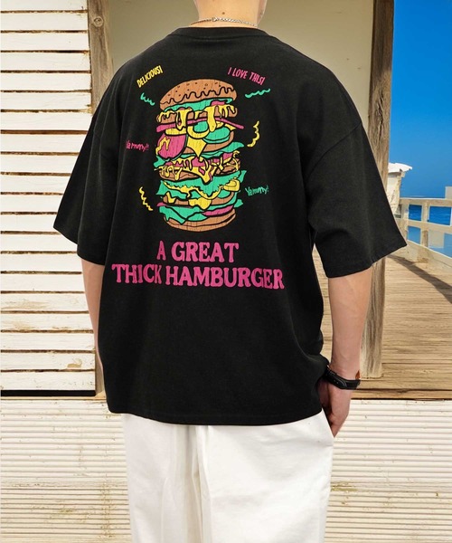 Burner(バーナー)の「【GROOVY STORE】オーバーサイズ スノーウォッシュ加工 レトロ Tシャツ(Tシャツ/カットソー・メンズ・ブラック/ブラック系その他2/ブラック系その他3/ダークグリーン/ブルー/スミクロ/モカ/ネイビー/インディゴブルー/ライトブラック/ブラック系その他4/グリーン・M/L/LL)」の2枚目の写真