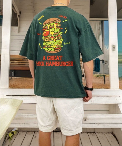 Burner(バーナー)の「【GROOVY STORE】オーバーサイズ スノーウォッシュ加工 レトロ Tシャツ(Tシャツ/カットソー・メンズ・ブラック/ブラック系その他2/ブラック系その他3/ダークグリーン/ブルー/スミクロ/モカ/ネイビー/インディゴブルー/ライトブラック/ブラック系その他4/グリーン・M/L/LL)」の9枚目の写真